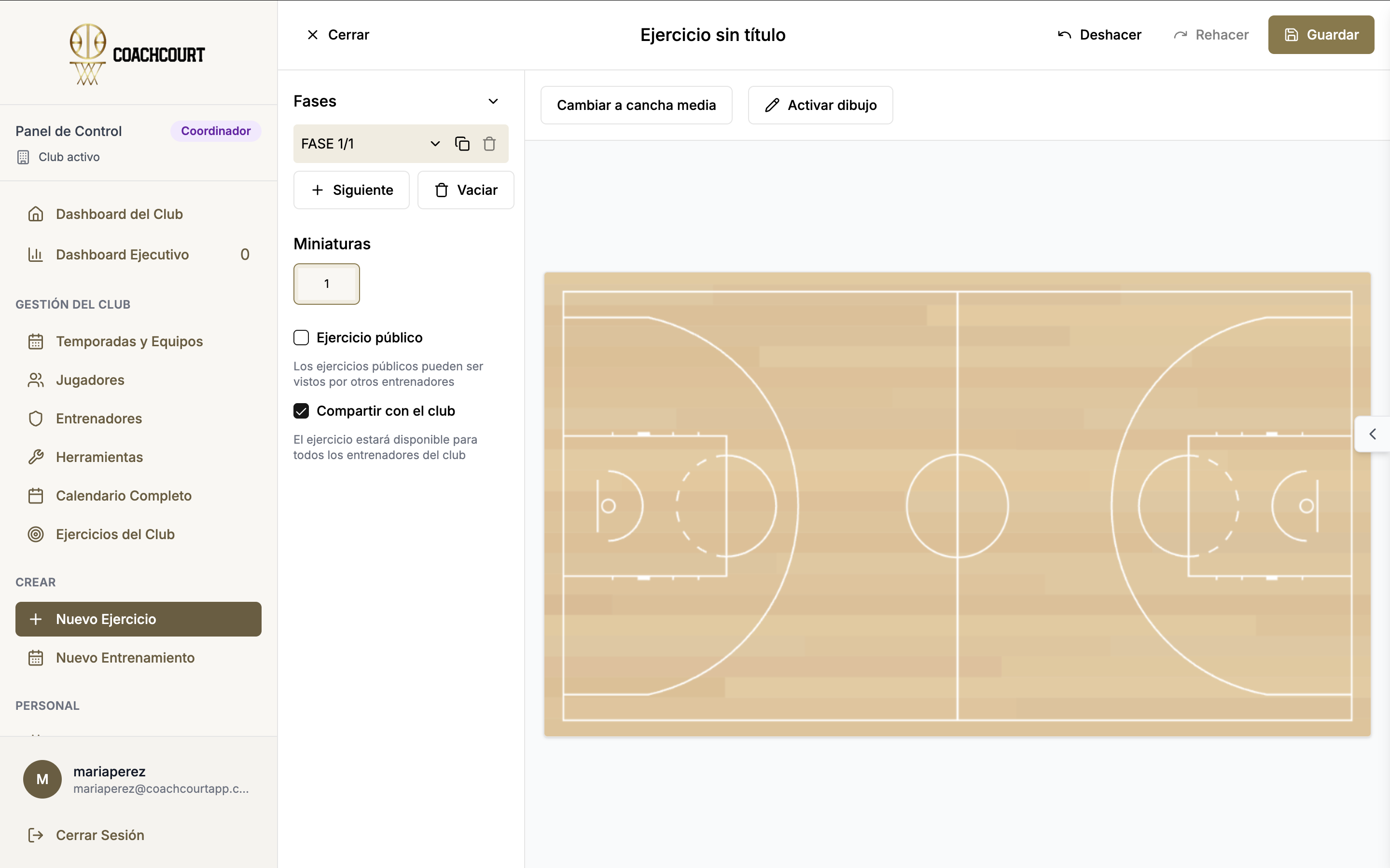 Creación de ejercicios